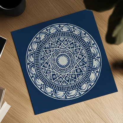 Seville III Dark Blue FB by Kathrine Lovell. Shown as a detailed flat fine art print, highlighting archival giclee quality. Available as an archival giclee rolled canvas, fine art paper, or poster print. SKU 31912a.