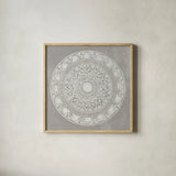 Seville III FB Greige by Kathrine Lovell. Shown in a natural wood glass frame for a timeless modern aesthetic. Available as an archival giclee rolled canvas, fine art paper, or poster print. SKU 33322a.