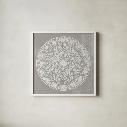 Seville III FB Greige by Kathrine Lovell. Shown in a crisp white glass frame for a clean and minimalist style. Available as an archival giclee rolled canvas, fine art paper, or poster print. SKU 33322a.