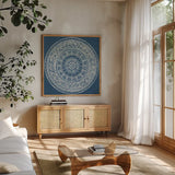 Seville IV by Kathrine Lovell. Shown in a natural wood frame in a cozy modern living room. Available as an archival giclee rolled canvas, fine art paper, or poster print. SKU 30957a.