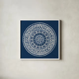 Seville IV Dark Blue FB by Kathrine Lovell. Shown in a crisp white glass frame for a clean and minimalist style. Available as an archival giclee rolled canvas, fine art paper, or poster print. SKU 31913a.