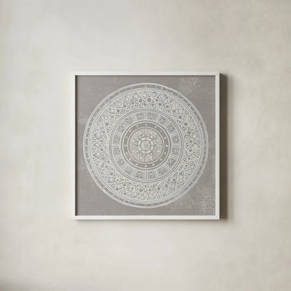 Seville IV FB Greige by Kathrine Lovell. Shown in a crisp white glass frame for a clean and minimalist style. Available as an archival giclee rolled canvas, fine art paper, or poster print. SKU 33323a.