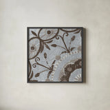 Silver Lakai Circle I Square I by Kathrine Lovell. Shown in a sleek black glass frame for a contemporary gallery look. Available as an archival giclee rolled canvas, fine art paper, or poster print. SKU 28019a.