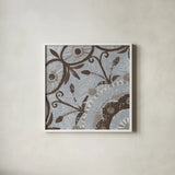 Silver Lakai Circle I Square I by Kathrine Lovell. Shown in a crisp white glass frame for a clean and minimalist style. Available as an archival giclee rolled canvas, fine art paper, or poster print. SKU 28019a.