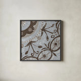 Silver Lakai Circle I Square III by Kathrine Lovell. Shown in a sleek black glass frame for a contemporary gallery look. Available as an archival giclee rolled canvas, fine art paper, or poster print. SKU 28021a.