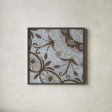 Silver Lakai Circle I Square IV by Kathrine Lovell. Shown in a sleek black glass frame for a contemporary gallery look. Available as an archival giclee rolled canvas, fine art paper, or poster print. SKU 28022a.