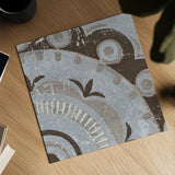 Silver Lakai Circle II Square II by Kathrine Lovell. Shown as a detailed flat fine art print, highlighting archival giclee quality. Available as an archival giclee rolled canvas, fine art paper, or poster print. SKU 28012a.