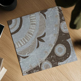 Silver Lakai Circle II Square III by Kathrine Lovell. Shown as a detailed flat fine art print, highlighting archival giclee quality. Available as an archival giclee rolled canvas, fine art paper, or poster print. SKU 28013a.