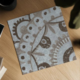 Silver Lakai Circle VI Square I by Kathrine Lovell. Shown as a detailed flat fine art print, highlighting archival giclee quality. Available as an archival giclee rolled canvas, fine art paper, or poster print. SKU 28007a.
