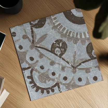 Silver Lakai Circle VI Square IV by Kathrine Lovell. Shown as a detailed flat fine art print, highlighting archival giclee quality. Available as an archival giclee rolled canvas, fine art paper, or poster print. SKU 28010a.