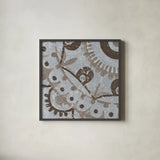 Silver Lakai Circle VI Square IV by Kathrine Lovell. Shown in a sleek black glass frame for a contemporary gallery look. Available as an archival giclee rolled canvas, fine art paper, or poster print. SKU 28010a.