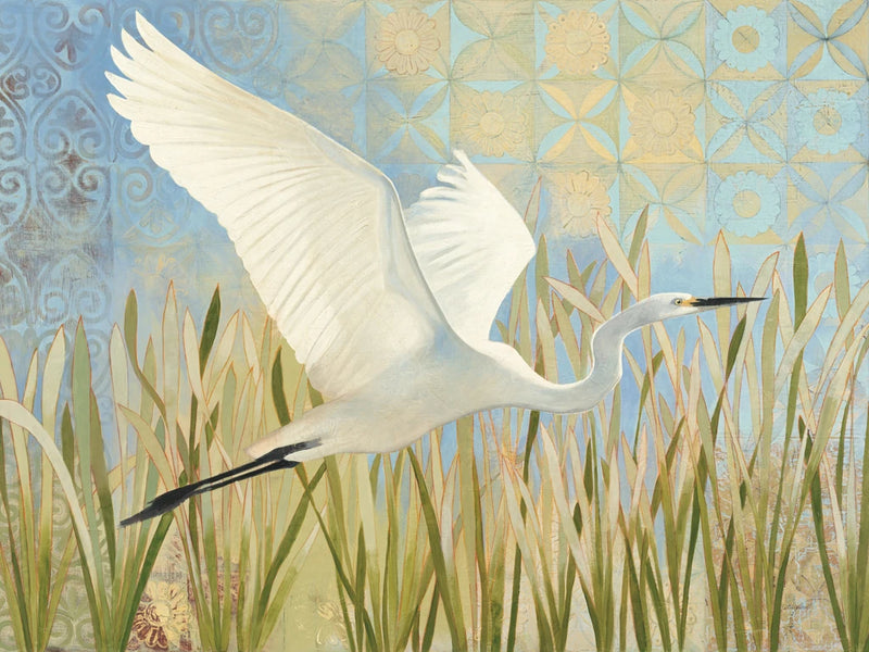 Snowy Egret In Flight v2 Crop by Kathrine Lovell