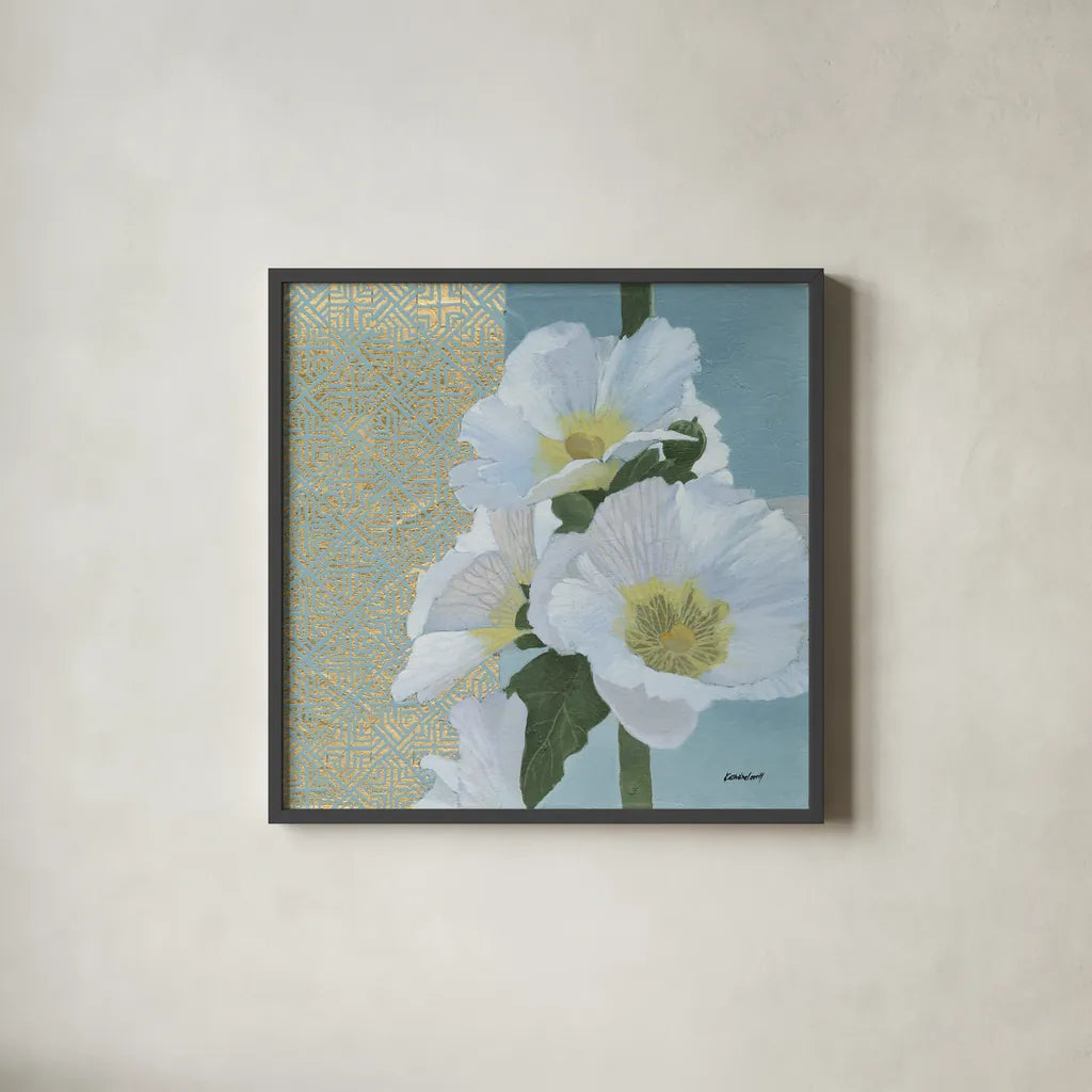 Soft Evening I by Kathrine Lovell. Shown in a sleek black glass frame for a contemporary gallery look. Available as an archival giclee rolled canvas, fine art paper, or poster print. SKU 24435a.
