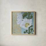Soft Evening III by Kathrine Lovell. Shown in a natural wood glass frame for a timeless modern aesthetic. Available as an archival giclee rolled canvas, fine art paper, or poster print. SKU 24437a.