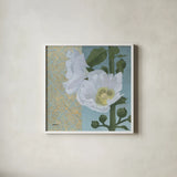 Soft Evening III by Kathrine Lovell. Shown in a crisp white glass frame for a clean and minimalist style. Available as an archival giclee rolled canvas, fine art paper, or poster print. SKU 24437a.