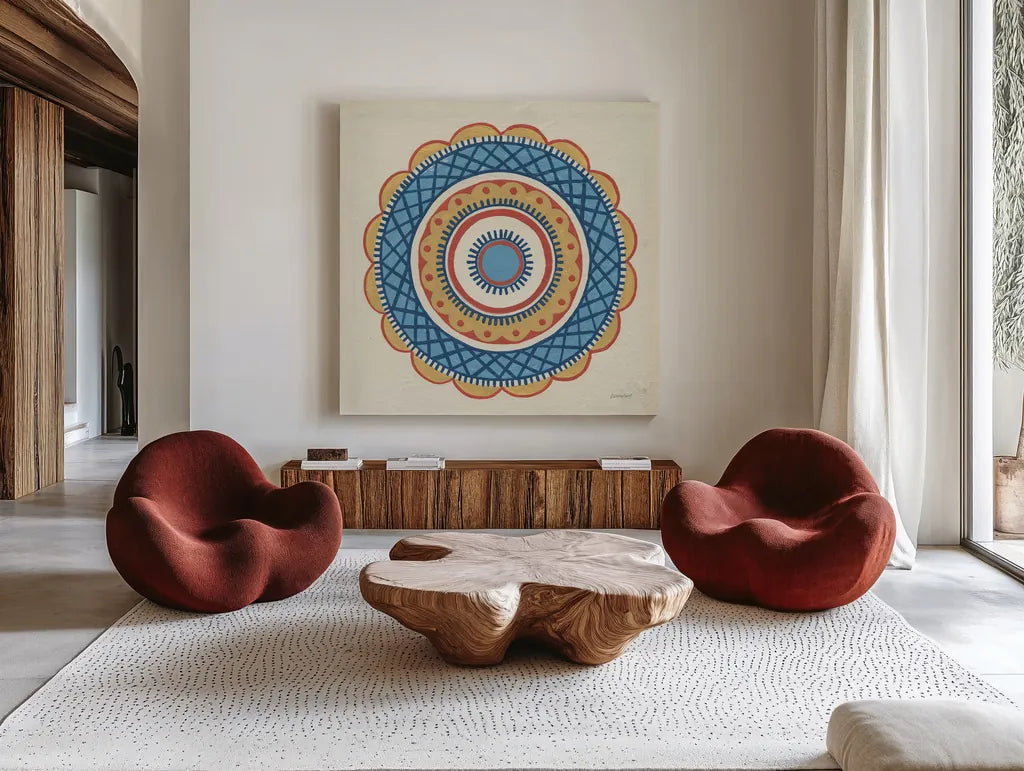 Solara I by Kathrine Lovell. Shown as extra-large giant wall art in a modern living room. Available as an archival giclee rolled canvas, fine art paper, or poster print. SKU 33442a.