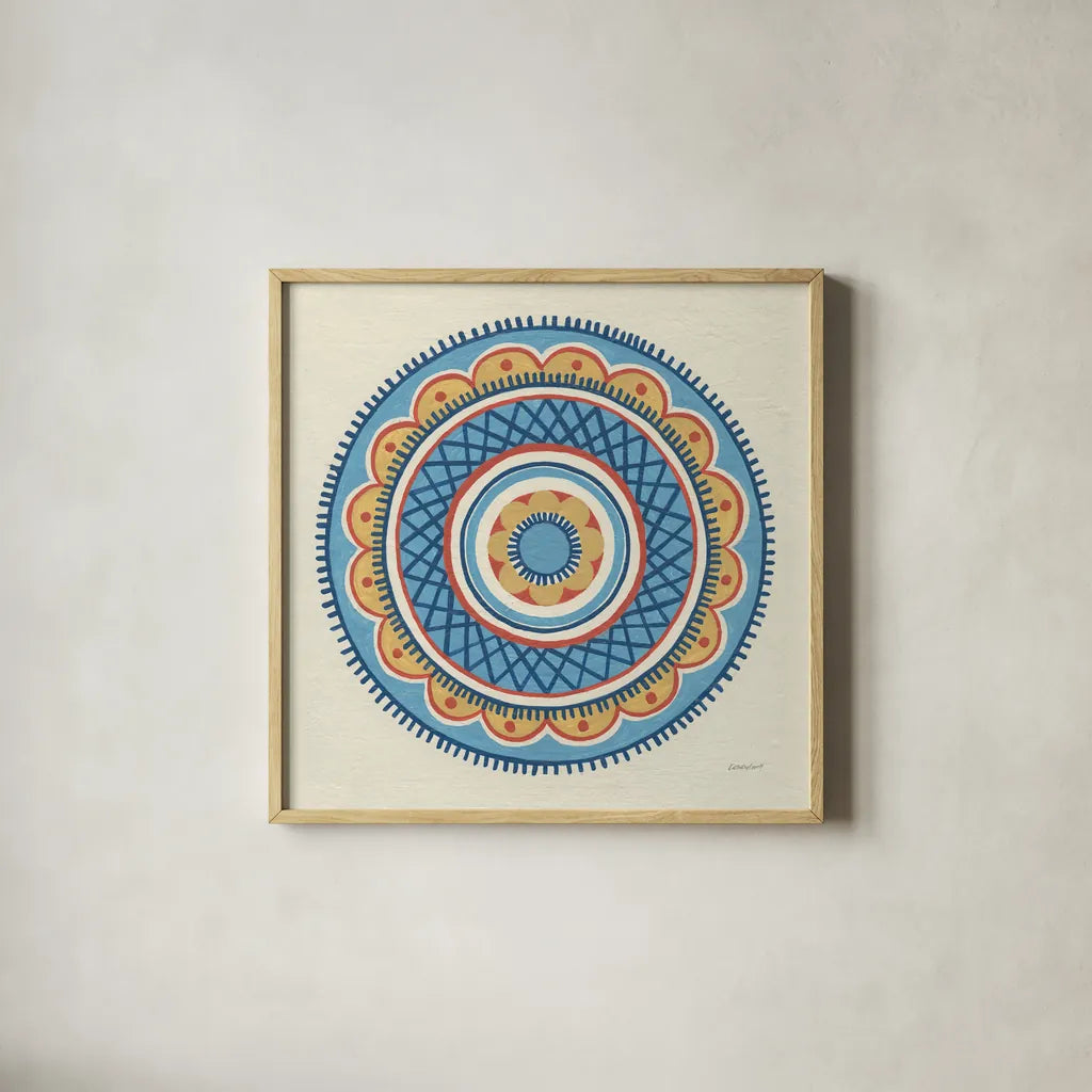Solara II by Kathrine Lovell. Shown in a natural wood glass frame for a timeless modern aesthetic. Available as an archival giclee rolled canvas, fine art paper, or poster print. SKU 33443a.