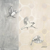 Sparrows Alighting by Kathrine Lovell. SKU 43381a. Archival Giclee Fine art print for wall decor.