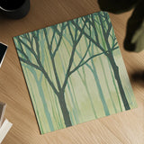 Spring Trees Green III by Kathrine Lovell. Shown as a detailed flat fine art print, highlighting archival giclee quality. Available as an archival giclee rolled canvas, fine art paper, or poster print. SKU 43461a.