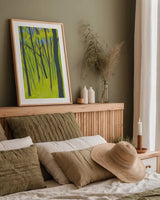 Spring Woods by Kathrine Lovell. shown as a paper print in a natural frame. Available as a archival giclee rolled canvas, fine art paper, or poster print. SKU 39859h.