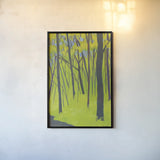 Spring Woods by Kathrine Lovell. shown as a paper print in a black flame. Available as a archival giclee rolled canvas, fine art paper, or poster print. SKU 39859h.