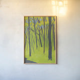 Spring Woods by Kathrine Lovell. shown as a paper print in a natural frame. Available as a archival giclee rolled canvas, fine art paper, or poster print. SKU 39859h.