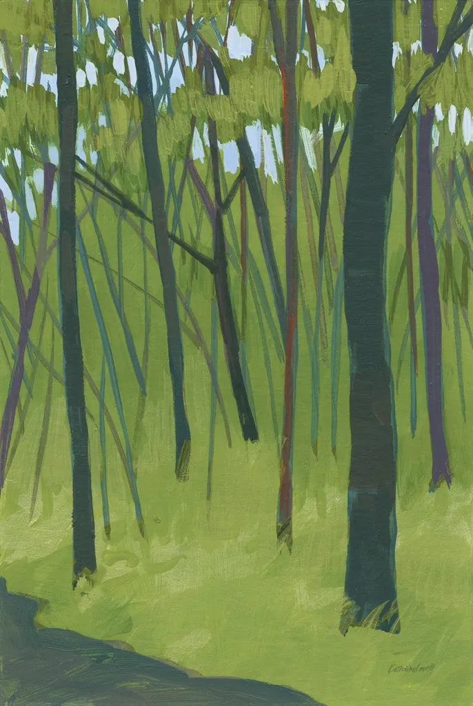 Spring Woods Dark Green by Kathrine Lovell. SKU 41346h. Archival Giclee Fine art print for wall decor.