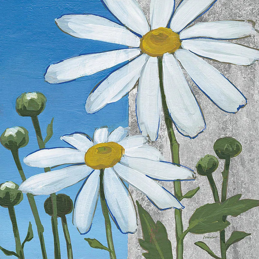 Summer Garden I Silver by Kathrine Lovell. SKU 24566a. Archival Giclee Fine art print for wall decor.