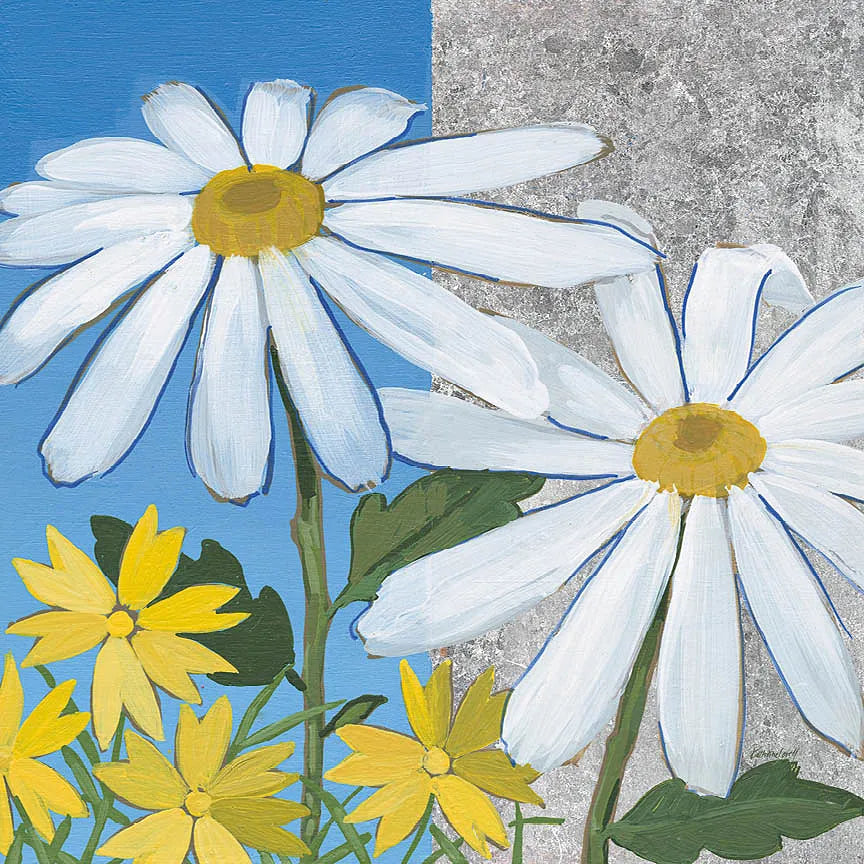 Summer Garden II Silver by Kathrine Lovell. SKU 24567a. Archival Giclee Fine art print for wall decor.