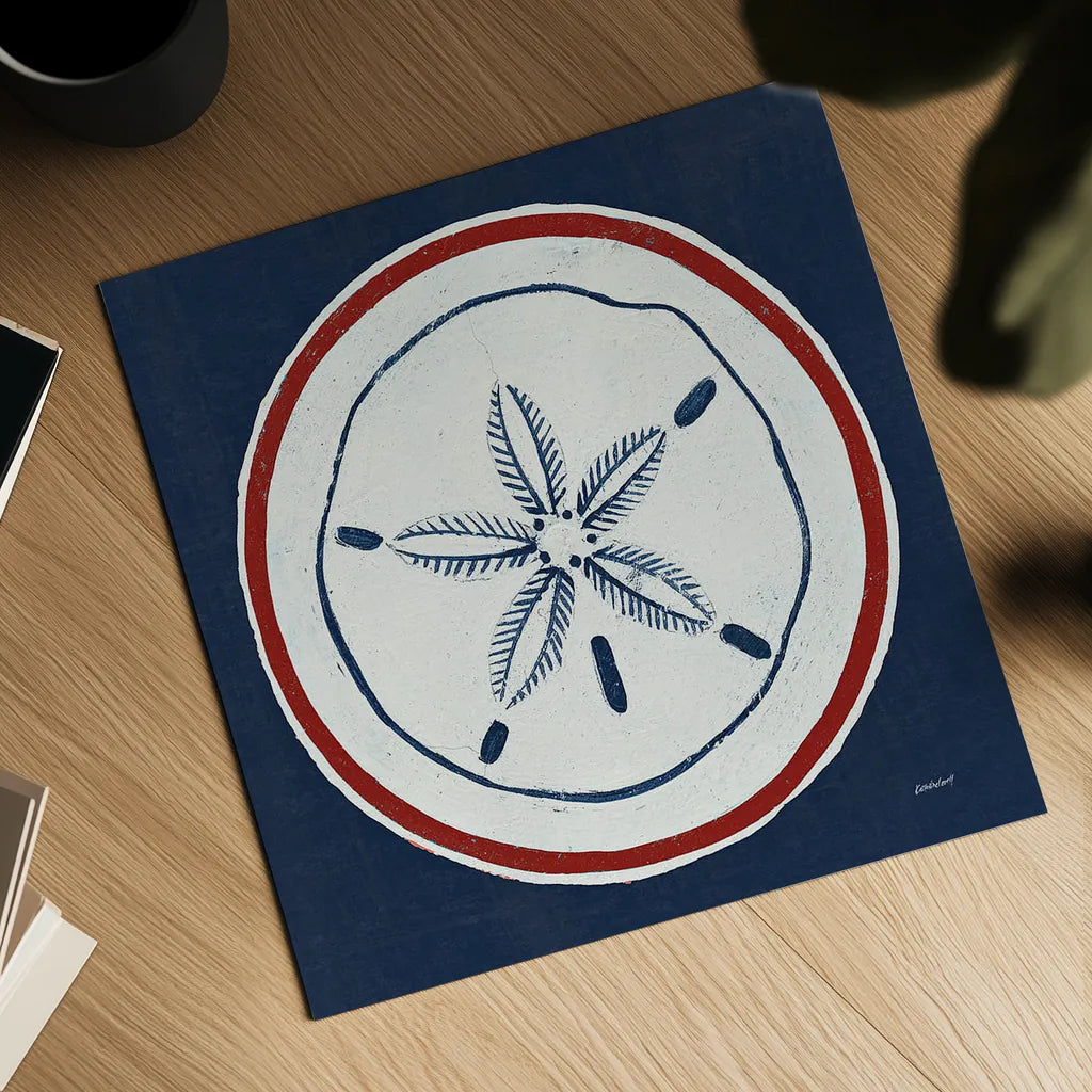 Summer Shells I Nautical by Kathrine Lovell. Shown as a detailed flat fine art print, highlighting archival giclee quality. Available as an archival giclee rolled canvas, fine art paper, or poster print. SKU 24695a.