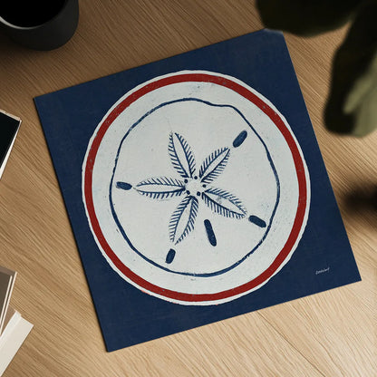 Summer Shells I Nautical by Kathrine Lovell. Shown as a detailed flat fine art print, highlighting archival giclee quality. Available as an archival giclee rolled canvas, fine art paper, or poster print. SKU 24695a.