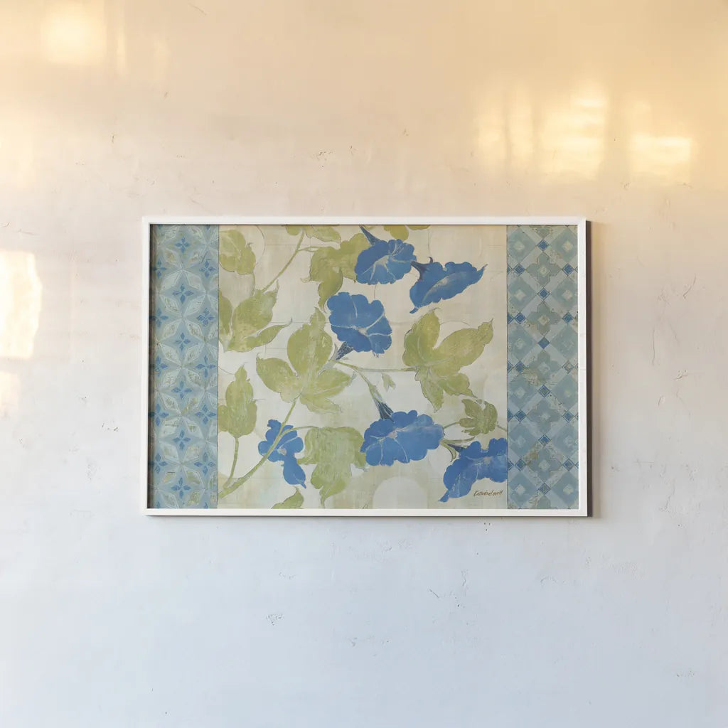 Summer Vines by Kathrine Lovell. shown as a paper print in a white frame. Available as a archival giclee rolled canvas, fine art paper, or poster print. SKU 43369i.