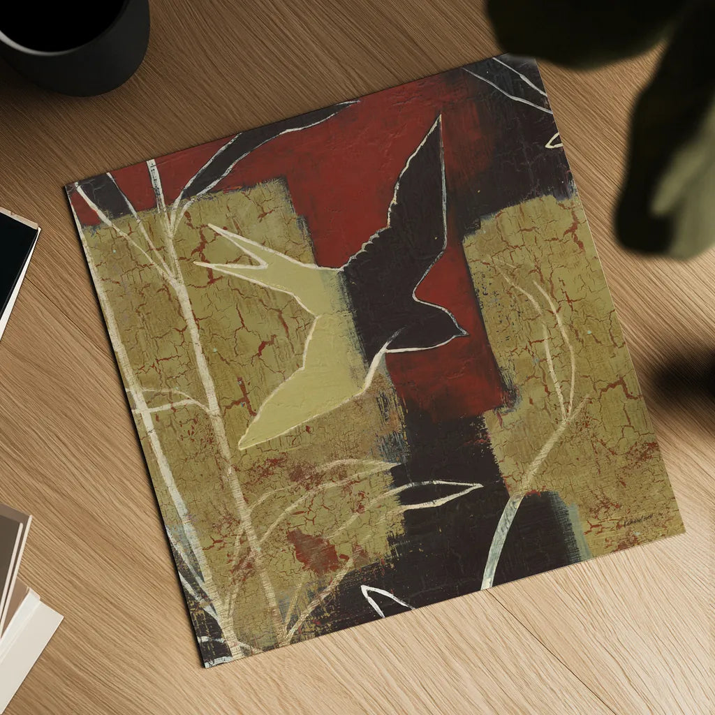 Sun Stems Tile I by Kathrine Lovell. Shown as a detailed flat fine art print, highlighting archival giclee quality. Available as an archival giclee rolled canvas, fine art paper, or poster print. SKU 43525a.