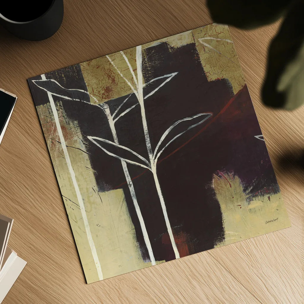 Sun Stems Tile III by Kathrine Lovell. Shown as a detailed flat fine art print, highlighting archival giclee quality. Available as an archival giclee rolled canvas, fine art paper, or poster print. SKU 43527a.