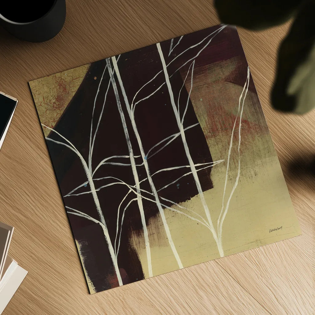 Sun Stems Tile IV by Kathrine Lovell. Shown as a detailed flat fine art print, highlighting archival giclee quality. Available as an archival giclee rolled canvas, fine art paper, or poster print. SKU 43528a.