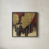 Sun and Stems by Kathrine Lovell. Shown in a sleek black glass frame for a contemporary gallery look. Available as an archival giclee rolled canvas, fine art paper, or poster print. SKU 9134a.