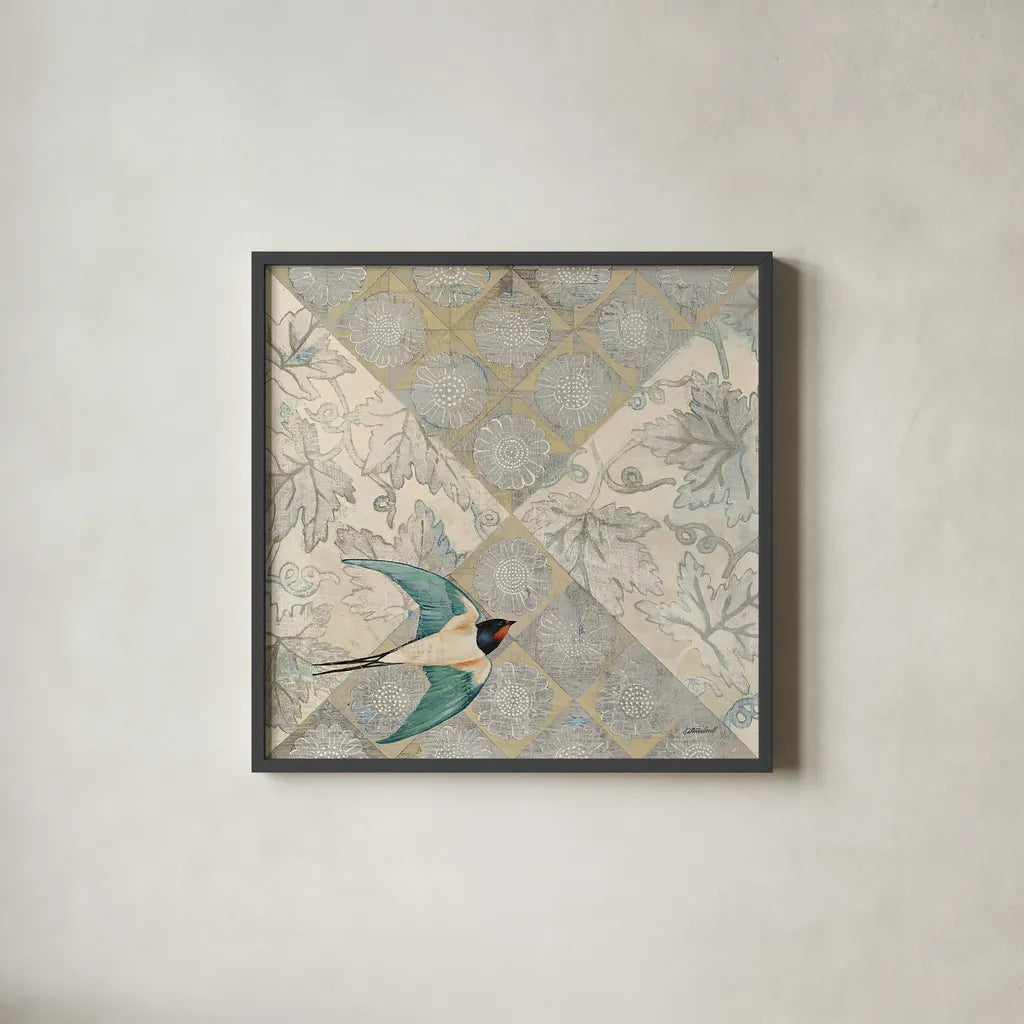 Sundown by Kathrine Lovell. Shown in a sleek black glass frame for a contemporary gallery look. Available as an archival giclee rolled canvas, fine art paper, or poster print. SKU 43535a.