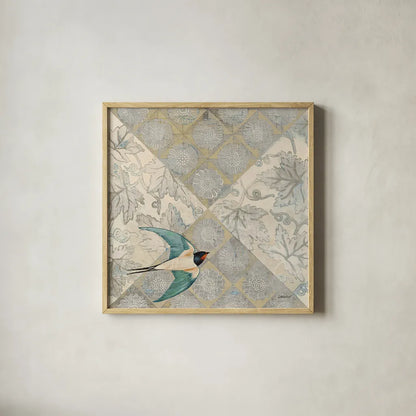 Sundown by Kathrine Lovell. Shown in a natural wood glass frame for a timeless modern aesthetic. Available as an archival giclee rolled canvas, fine art paper, or poster print. SKU 43535a.