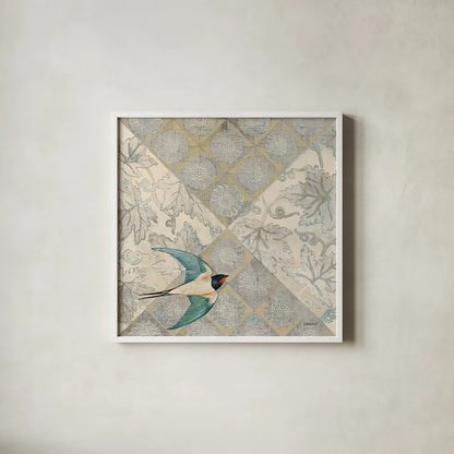 Sundown by Kathrine Lovell. Shown in a crisp white glass frame for a clean and minimalist style. Available as an archival giclee rolled canvas, fine art paper, or poster print. SKU 43535a.