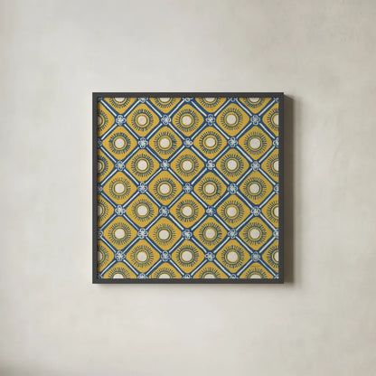 Sunny Designs IV by Kathrine Lovell. Shown in a sleek black glass frame for a contemporary gallery look. Available as an archival giclee rolled canvas, fine art paper, or poster print. SKU 32444a.