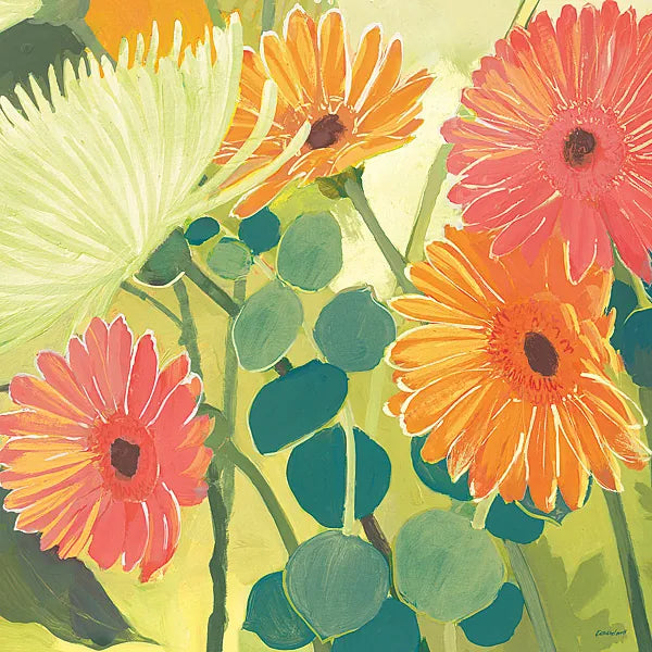 Tangerine Garden I Crop by Kathrine Lovell. SKU 3402a. Archival Giclee Fine art print for wall decor.