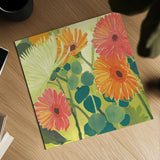 Tangerine Garden I Crop by Kathrine Lovell. Shown as a detailed flat fine art print, highlighting archival giclee quality. Available as an archival giclee rolled canvas, fine art paper, or poster print. SKU 3402a.