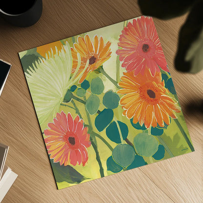 Tangerine Garden I Crop by Kathrine Lovell. Shown as a detailed flat fine art print, highlighting archival giclee quality. Available as an archival giclee rolled canvas, fine art paper, or poster print. SKU 3402a.