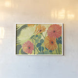 Tangerine Garden I Crop by Kathrine Lovell. shown as a paper print in a white frame. Available as a archival giclee rolled canvas, fine art paper, or poster print. SKU 3402i.
