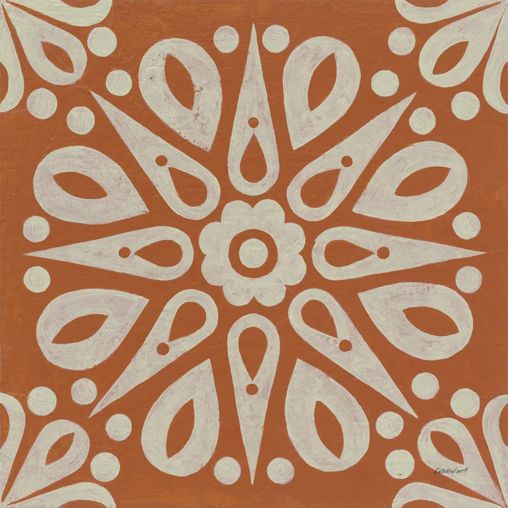 Terra Cotta Tile I by Kathrine Lovell. SKU 55517a. Archival Giclee Fine art print for wall decor.