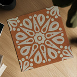 Terra Cotta Tile I by Kathrine Lovell. Shown as a detailed flat fine art print, highlighting archival giclee quality. Available as an archival giclee rolled canvas, fine art paper, or poster print. SKU 55517a.