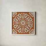 Terra Cotta Tile I by Kathrine Lovell. Shown in a crisp white glass frame for a clean and minimalist style. Available as an archival giclee rolled canvas, fine art paper, or poster print. SKU 55517a.