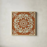 Terra Cotta Tile II by Kathrine Lovell. Shown in a natural wood glass frame for a timeless modern aesthetic. Available as an archival giclee rolled canvas, fine art paper, or poster print. SKU 55518a.