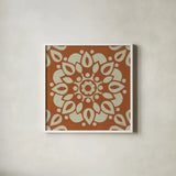 Terra Cotta Tile II by Kathrine Lovell. Shown in a crisp white glass frame for a clean and minimalist style. Available as an archival giclee rolled canvas, fine art paper, or poster print. SKU 55518a.
