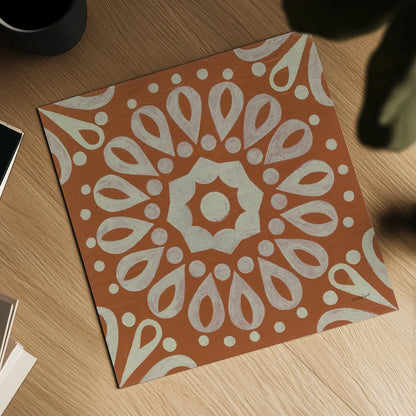 Terra Cotta Tile III by Kathrine Lovell. Shown as a detailed flat fine art print, highlighting archival giclee quality. Available as an archival giclee rolled canvas, fine art paper, or poster print. SKU 55519a.